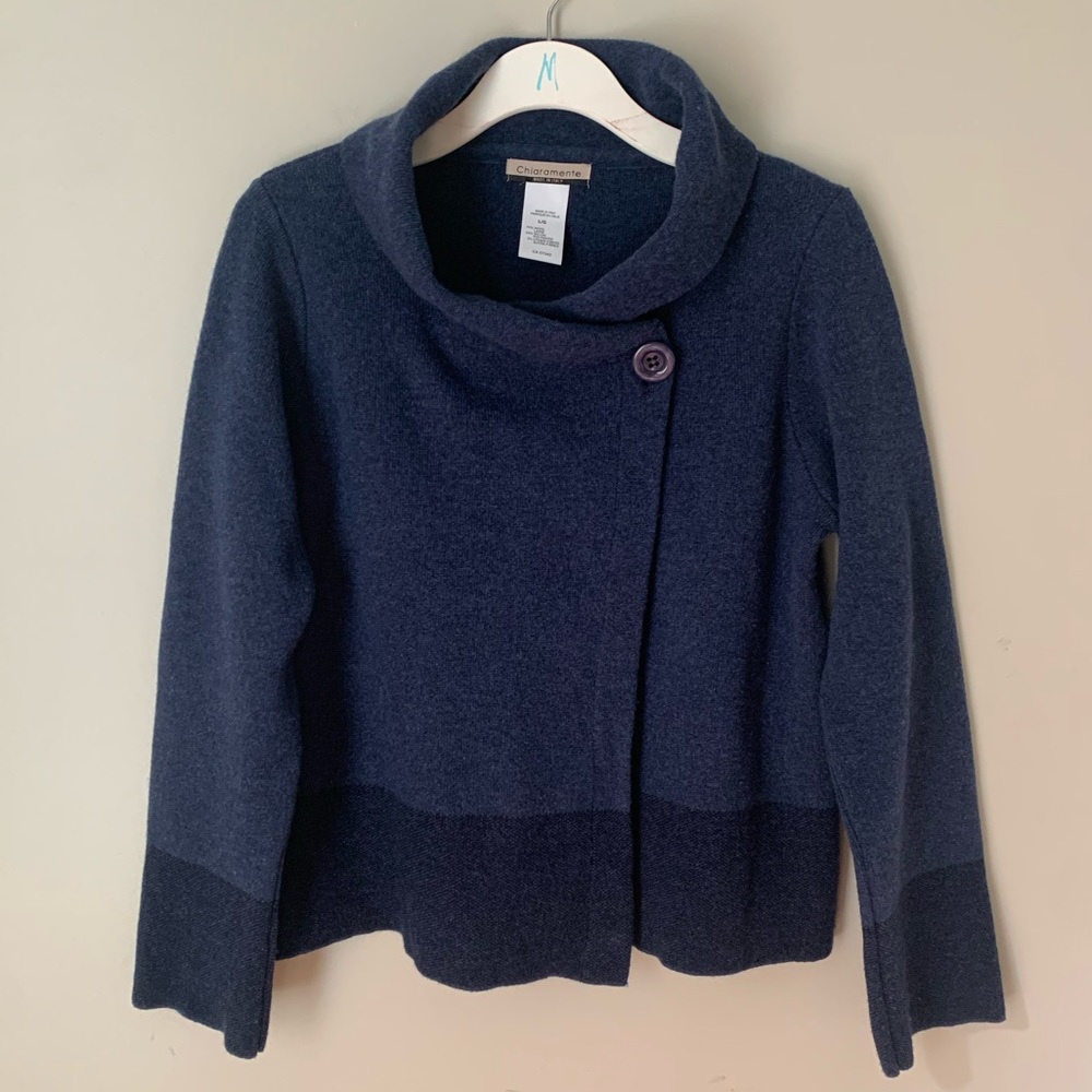 🌸HOST PICK🌸 CHIARAMENTE size L two-tone blue wool sweater